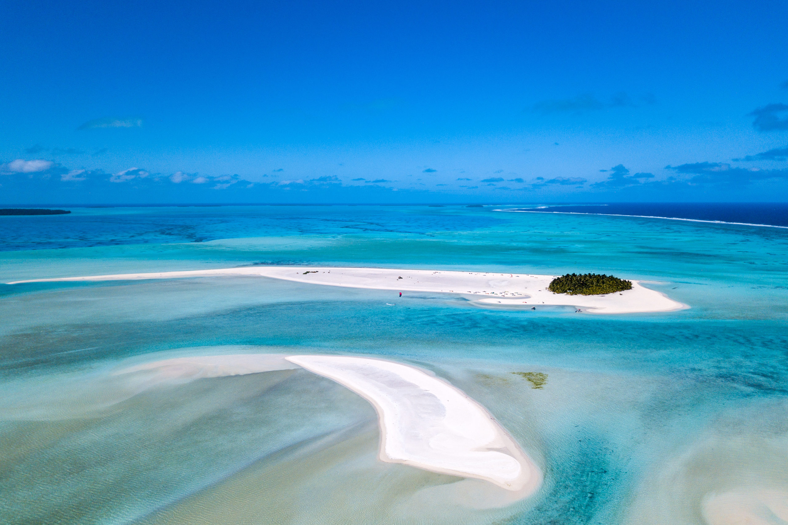 Polynesia Cook Island aitutaki lagoon tropical paradise aerial view