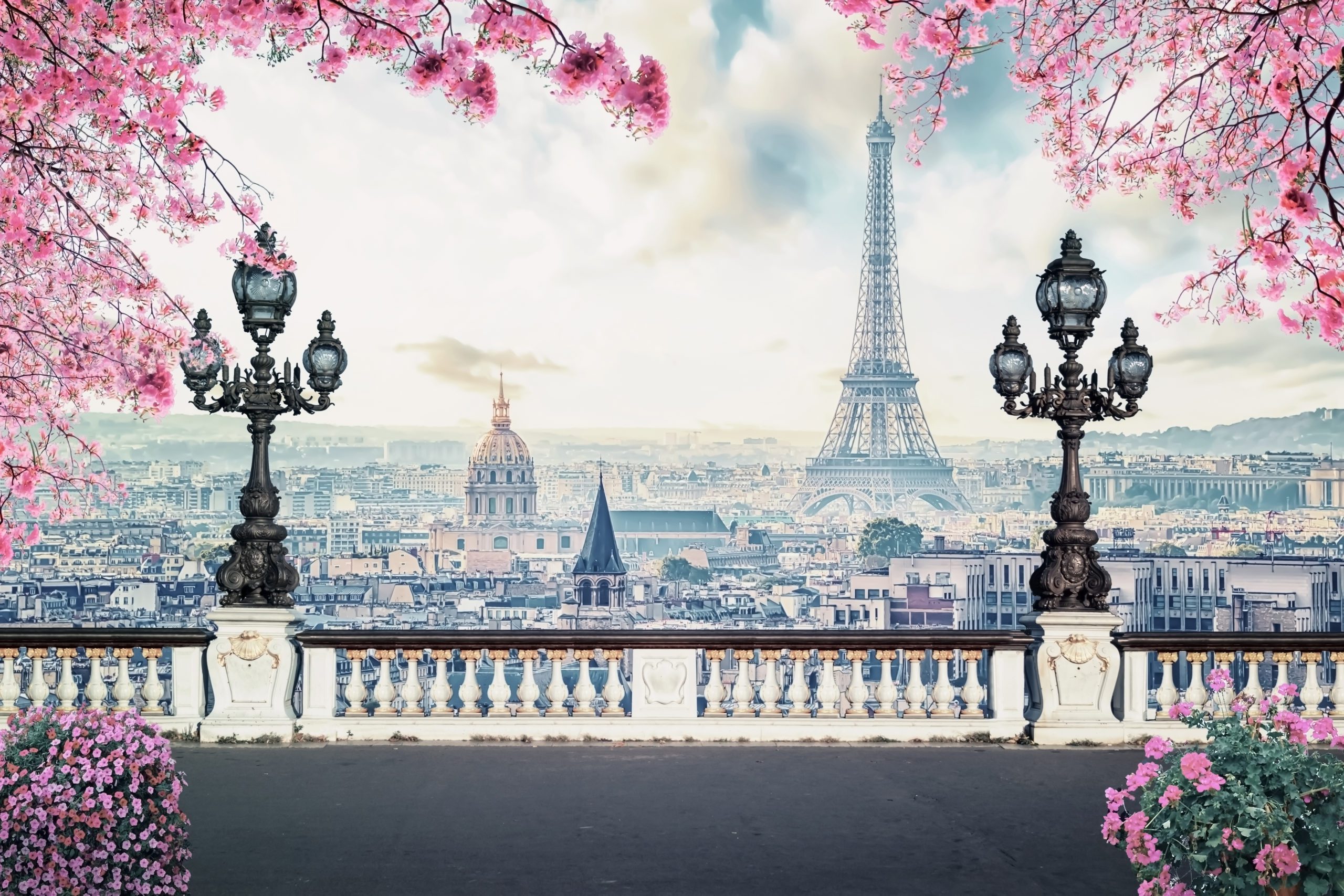 Romantic Paris City at spring